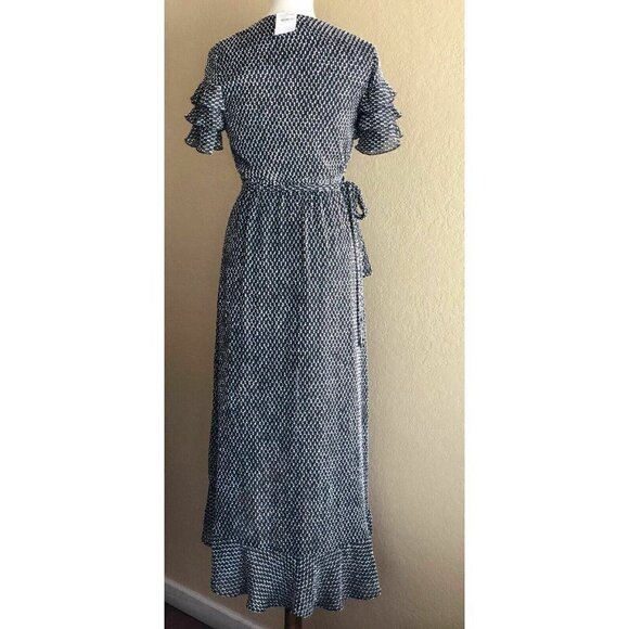 ALI & JAY Black Chiffon Yolo Ruffle Wrap Dress XS - Picture 8 of 12